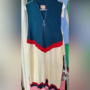 Show me your mumu Zoe zip dress USA chevron knit